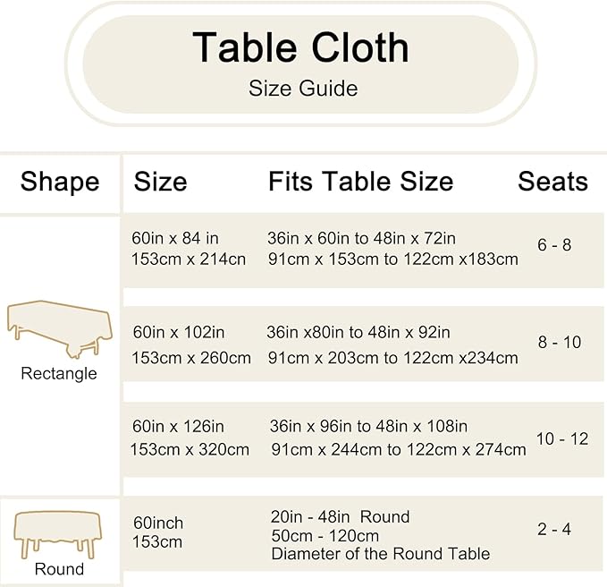 Ivory 6 Pack Round 60 Inch Tablecloth, Premium Polyester Table Cloth Washable - Image 5
