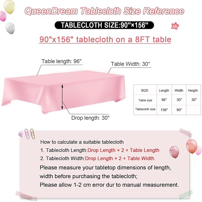 QueenDream Sequin Tablecloth 90"x156" Red Tablecloth Rectangular Party - Image 6