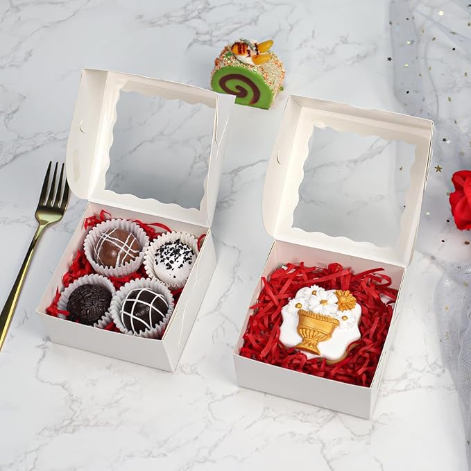 50-Count 4x4x2 Food-Safe Elegant White Bakery Boxes - Image 9