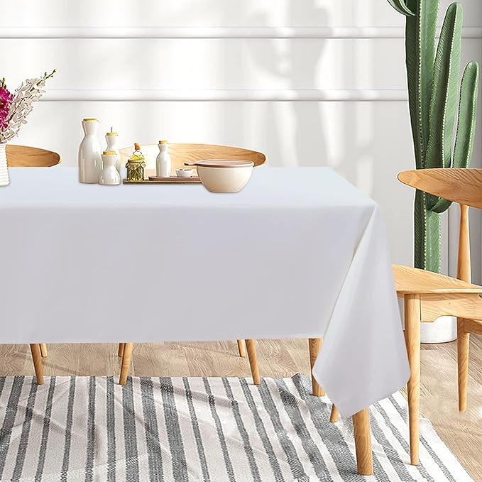 sancua 10 Pack White Tablecloth 60 x 102 Inch, Rectangle Table Cloth - Image 3