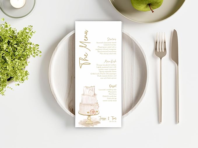 Personalized Printed Wedding Menu, Modern Wedding Menu, Simple Menu, Wedding - Image 2