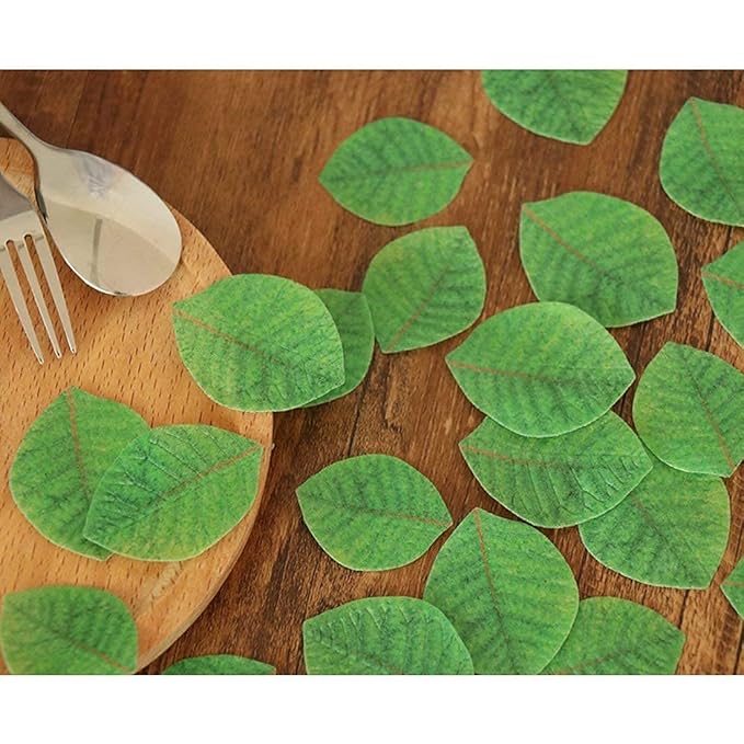 GEORLD 24Pcs Edible Cake & Cupcake Toppers Green Leaves Decoration … - Image 6