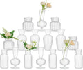 Modern Clear Glass Bud Vase Bulk Set: Glasseam 16Pcs Small Mini Flower by Glasseam