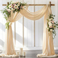 Wedding Arch Draping Fabric 2 Panels 30'' x 18FT Champagne Sheer Chiffon Arch by LINXTAR