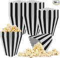 50 Pcs Popcorn Boxes Black and White Striped Cardboard Popcorn Container by zsccxq