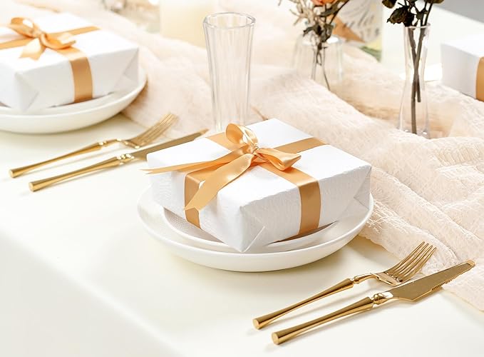 Champagne Satin Ribbon 7/8 Inch 50 Yards Double-Faced Polyester Ribbons - Image 5