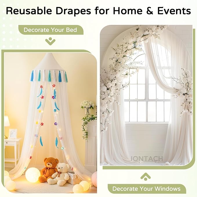 Wedding Arch Draping Fabric 29" x 19Ft Sheer Drapes - Image 5