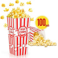 ZEEGO0 100-Pack Popcorn Boxes, Sturdy and Durable Popcorn Bucket, 7.75in Tall by ZEEGOO