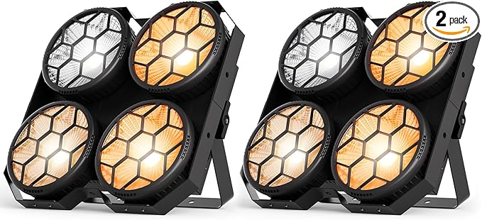 Stage Lights, 4X100W COB Spotlight LED Par Can Retro Lights, 2 in 1 Cool White by Kiinsehtoq