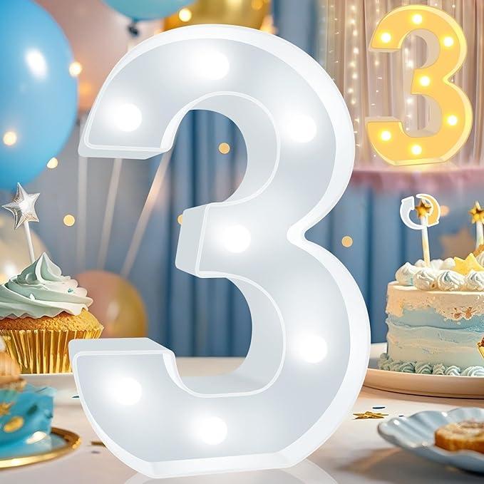 Pooqla LED Light Up Numbers, Warm White and Cool White Decorative Lighted by Pooqla