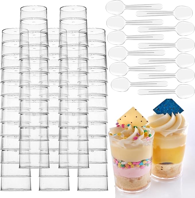 100 Pack Mini Dessert Cups, 3oz Clear Shooter Cups - Image 8