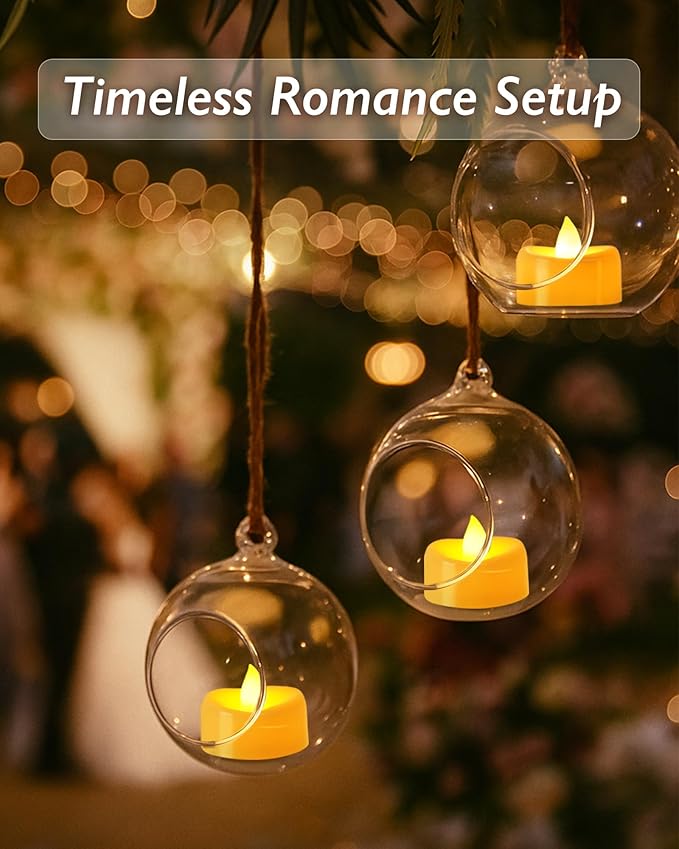 Raycare 100 Pack LED Tea Lights Battery Operated, 200+Hour Flickering Votive - Image 3