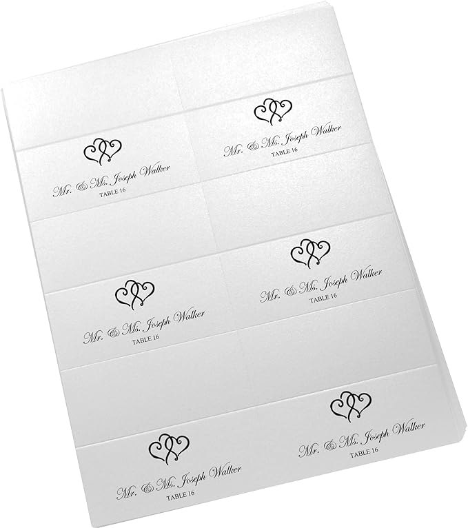 Linked Hearts Printable Place Cards, Laser & Inkjet Printers - Image 4