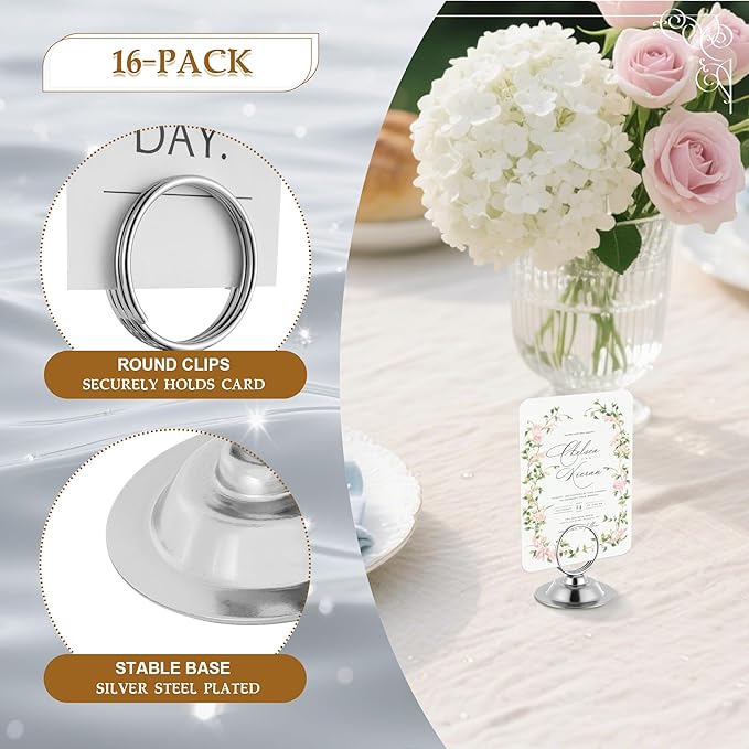 Urban Deco 16 PK Table Card Holder Place Card Holders Steel Card Holders - Image 3