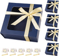 Blue Gift Boxes with Window, 7.5"x7.5"x3.1" Bridesmaid Boxe by TIACABO