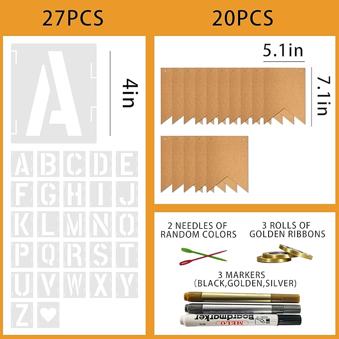 20 PCS Custom Banner Set DIY Blank Flags - Image 2