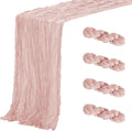 Aktor 4 Pack Dusty Pink Table Runner Boho Cheesecloth Table Runner Semi Sheer by Unknown