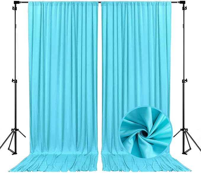 10 x 7 Feet Sky Blue Backdrop Curtain by ZEBMOON