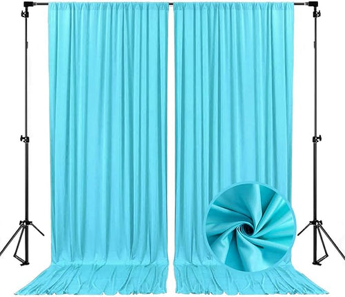 10 x 7 Feet Sky Blue Backdrop Curtain by ZEBMOON