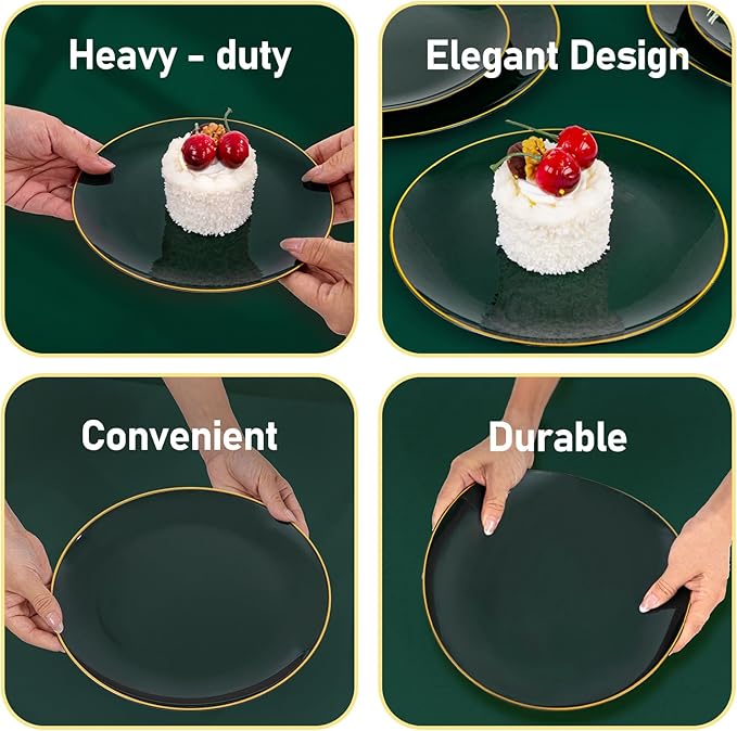 bUCLA 100PCS Green Plastic Plates - Image 4