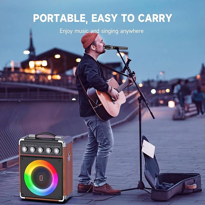 Karaoke Machine for Adults Kids, Bass/Treble Adjustment, Portable PA System - Image 8