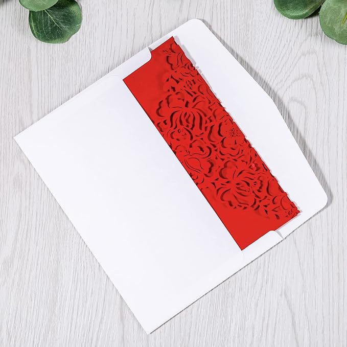 DORIS HOME 50pcs Laser Cut Wedding Invitations - Image 6