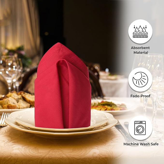 Urban Villa Cloth Napkins 100% Cotton Slub Absorbent Dinner Napkins Oversized - Image 2