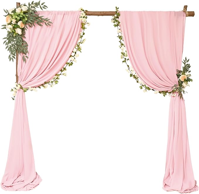 8 Panels Wedding Arch Draping Fabric 28" x 20 Ft Wedding Arch Drapes Chiffon - Image 6