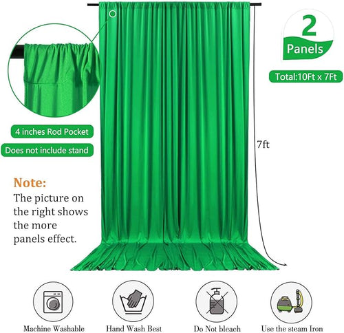 10 x 7 Feet Green Backdrop Curtain - Image 2