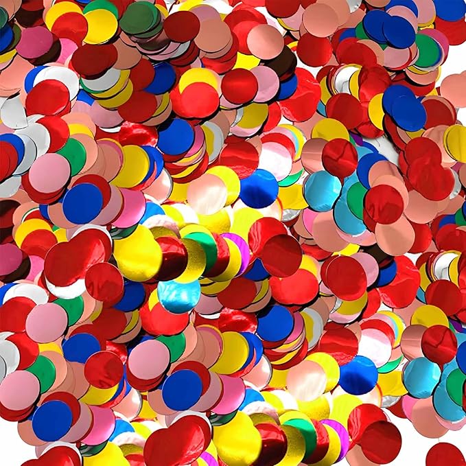 Multi Color Round Foil Confetti Beautiful Rainbow Metallic Table Confetti by Unknown