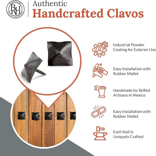 100 Pack 1" Square Head Iron Clavos Decorative Nails – Sealed Unfinished – - Image 2