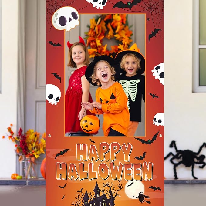 Halloween Photo Booth Props Frame Party Decorations 35 x 73Inch Halloween - Image 4