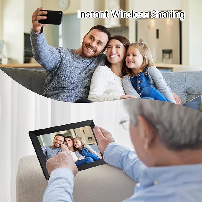 AEEZO 10.1 Inch WiFi Digital Picture Frame, IPS Touch Screen Smart Cloud Photo - Image 2