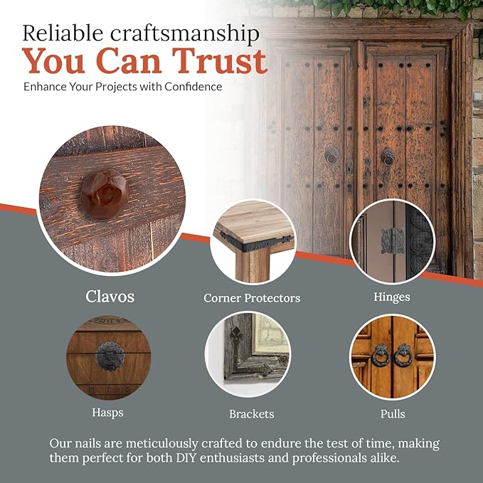50 Pack 1.5" Round Head Iron Clavos Decorative Nails – Sealed Rusted – Handmade - Image 3