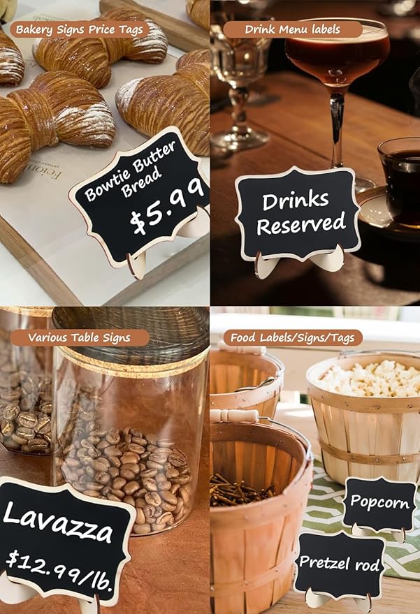 Herda 18 PCS Mini Chalkboard Signs - Image 5
