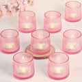 Pink Ribbed Tealight Votive Candle Holders Set of 10- Votive Candle Holders by DARJEN