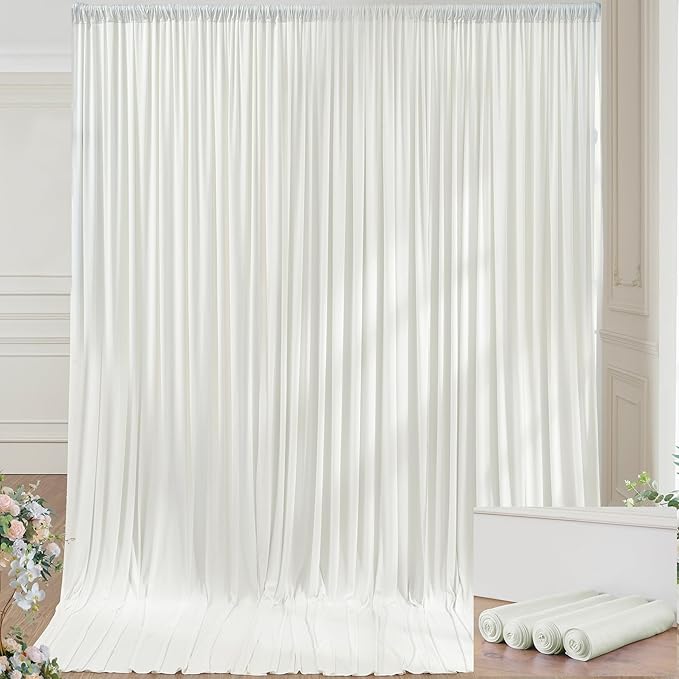20×14ft Wrinkle Free Ivory Backdrop Curtain, Soft Silky Easy to Drape Cream by ENJOYYOURPARTY