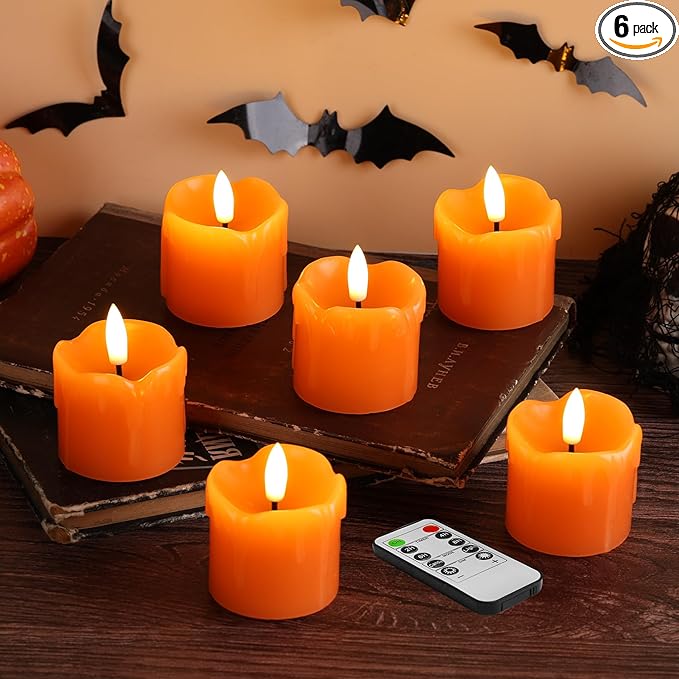 Eywamage Orange Flameless Votive Candles by EywamageCandles