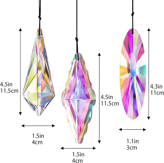 3 Pack 5'' Large Crystal Prisms Suncatchers - Image 6