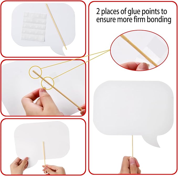 18pcs Blank Photo Booth Props Black Chalkboard Photo Booth Props Frame - Image 4