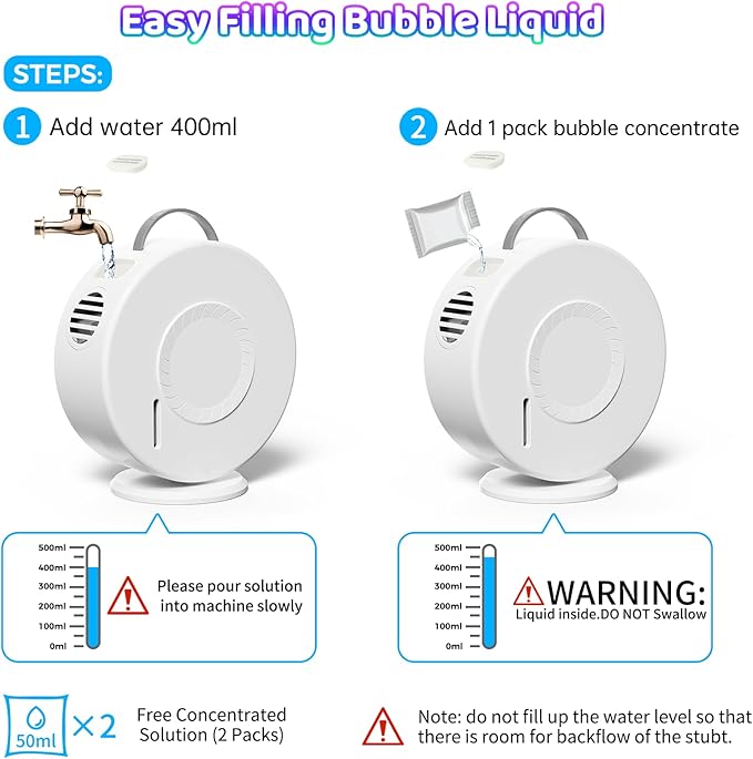Bubble Machine for Kids Toddlers, 90° 360° Auto Rotatable Portable Bubble Maker - Image 6