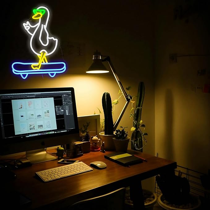 Duck Neon Sign Cool Skateboard Glasses Duck Neon Light - Image 6