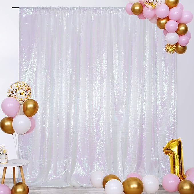 SquarePie Sequin Backdrop Non-Transparent Background Sparkly Curtain - Image 2
