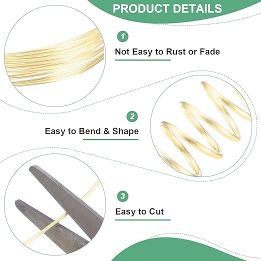 1 mm/18 Gauge Copper Wire for Jewelry Making, 5.2FT Copper Beading Craft Wire - Image 2