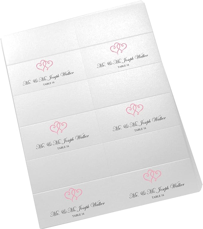 Linked Hearts Printable Place Cards, Laser & Inkjet Printers - Image 4