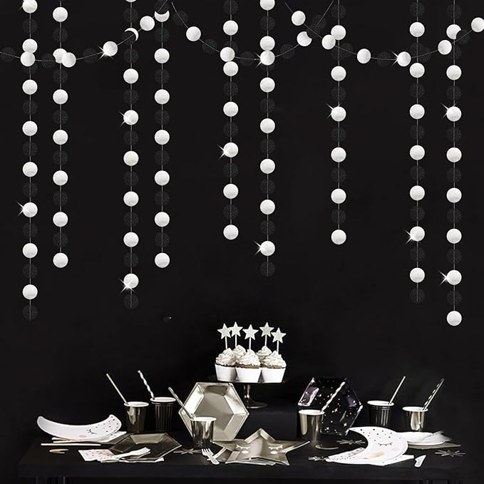 Black-Silver Birthday Graduation Party-Decorations Streamers - 52Ft Hanging - Image 7