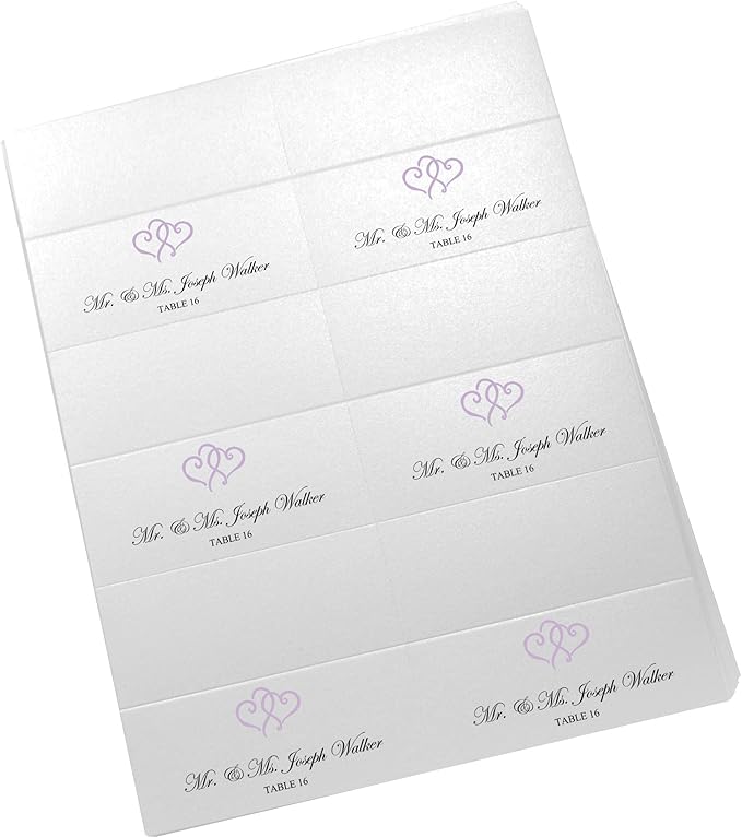 Linked Hearts Printable Place Cards, Laser & Inkjet Printers - Image 4