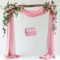 Wokceer Blush Pink Wedding Arch Draping Fabric Backdrop 4 Panels 28.7" X 20FT by Wokceer