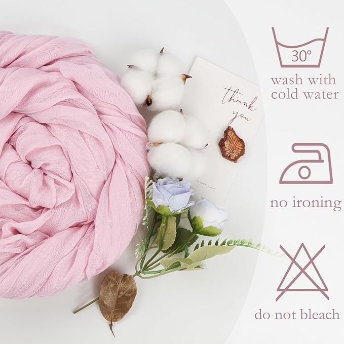 6 Pack Pink Table Runner 10ft Boho Gauze Fabric Cheesecloth Table Runner 35 x - Image 5