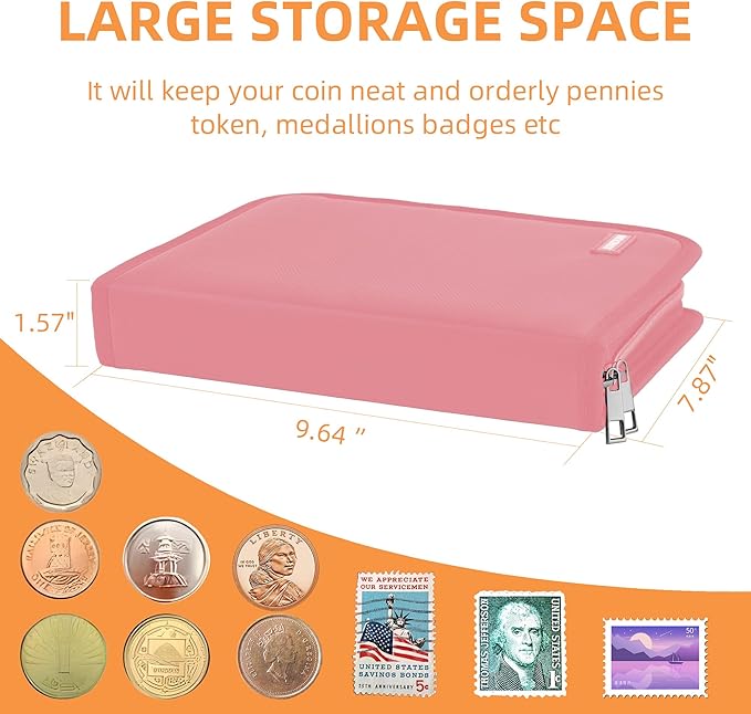 Coin Collection Book for Collector, 260 Pockets Fireproof Coin Collection - Image 6